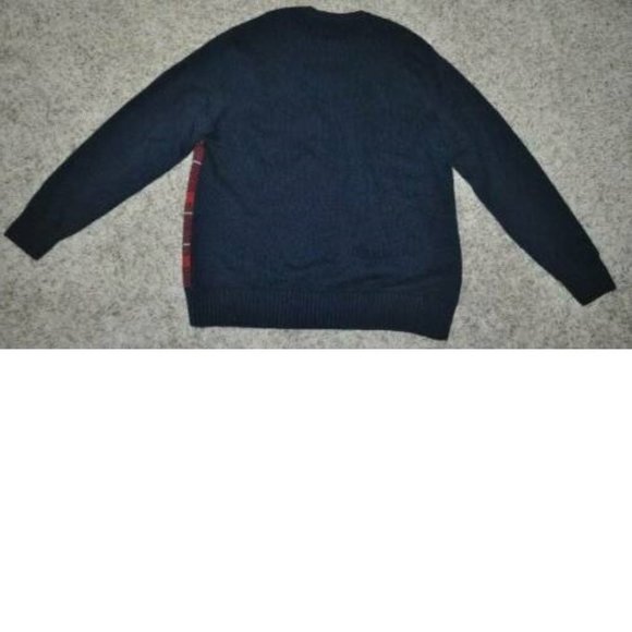 Mens Sweater Dockers Blue Red Plaid X-Large Crewneck Long Sleeves Cotton Classic - Picture 4 of 4